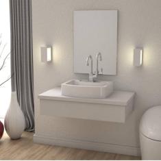 Bancada para Banheiro 80cm com Cuba Aria RT41 800w Metrópole Compace Branco Chess