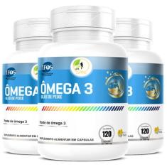 KIT C/3 Ômega 3 EPA DHA IFOS 120 Cáps 1000mg  Fits Life - Floral Ervas