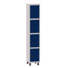 Armário Guarda Volume Locker Roupeiro 1 Vão 4 Portas Aço GRF501/4 Cinz