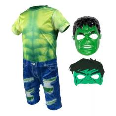 Fantasia Hulk Infantil com 2 Máscaras ( dos 12 meses aos 11 anos ) - S