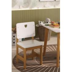 Cadeira Infantil em Madeira Maciça Sofia Branco/Mel - Empório Paraíso