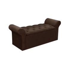Recamier Calçadeira Casal Miami Casal - Suede Marrom Chocolate - Simbal
