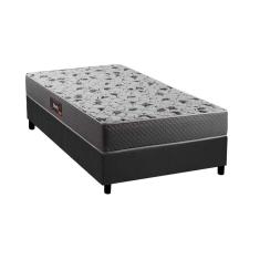 Conjunto Box Solteiro: Colchão Anatômico Herval D28 / AG65 Black + Base CRC Suede Gray (88x188)