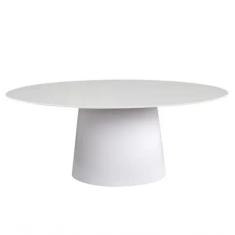 Mesa De Jantar Cone Oval 120X80 Cm Laqueada Branco