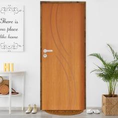 Kit Porta De Madeira 210X72Cm Batente 14Cm Fechadura Stilo Cromada Interna 9 Imbuia