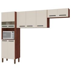 Armário De Cozinha Compacta 251cm Louis Z06 Nogueira/off - Mpozenato