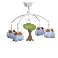 Móbile Musical Corujas uis Quarto Bebê Menino - Potinho de mel