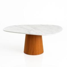 Mesa de Jantar Cone Redonda 70 cm Base Madeira Freijó Tampo Freijó - L