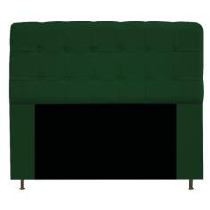Cabeceira Estofada Mel 140 cm Casal Com Botonê Suede Verde - Doce Sonh