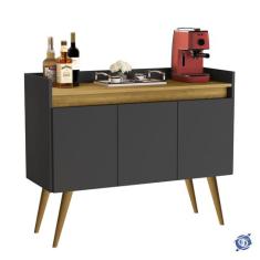 Aparador Sala De Estar Retrô Buffet Cantinho Do Café Luxo 3 Portas Pra