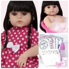 Boneca Tipo Reborn Laura Morena Princesa Com Vários Itens - Cegonha Re