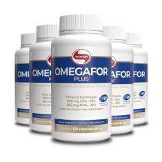 Kit com 5 Omegafor Plus Vitafor 120 Cápsulas Ômega 3 Dha 660mg Epa 990