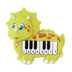 Teclado Infantil Musical Piano Dinossauro Brinquedo Bebê Didático Amarelo Linha Premium M5 Armarinhos