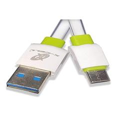 Cabo USB, Flex, Flat, Micro USB, 3.0 A, 1 Metro, Branco