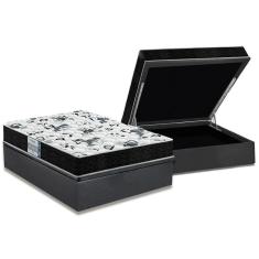 Cama Box Baú Casal: Colchão Anatômico Probel D28 / EP ProDormir Advanced Tech1000 + Base CRC Suede Gray(138x188)