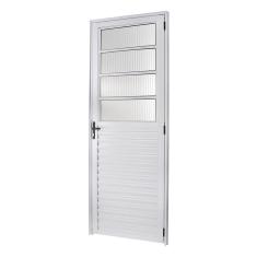 Porta basculante 2,10x90 lado ESQUERDO no alumínio branco