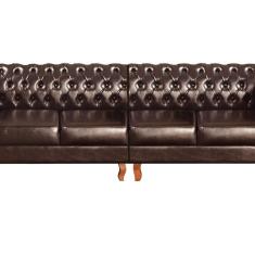 Sofá Duquesa Chesterfield Modulado 4 Lugares Decoração Sara Recepção Café