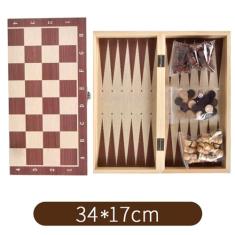 XCPHGFM Conjunto de xadrez de madeira 3 em 1, damas e gamão, conjunto portátil de xadrez de madeira para adultos e crianças