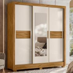 Guarda Roupa Casal 3 Portas Deslizantes com Espelho 2 Gavetas Bahamas 