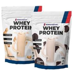 Combo 2 Whey Protein Concentrado 900g NEWNUTRITION, Mix de Sabores, Ún