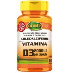Vitamina D3 2000 U.I. Colecalciferol 60 cápsulas de 470mg - Unilife