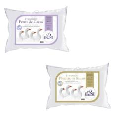 Kit 2 Travesseiros - 100% Plumas e 100% Penas - Daune