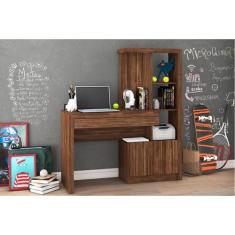 Mesa Multiuso Escritório ME4143 c/ 2 Portas e 1 Gaveta Nogal - Tecno M