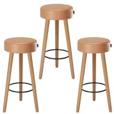 Kit 3 Banquetas Alta Estofada 70 cm Pés Palito P/ Área Gourmet Bancada Cozinha Churrasqueira Londres