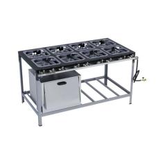 Fogão Industrial 8 Bocas 30X30 com Forno Alta Pressão S2000 Metalmaq