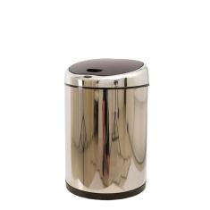 Lixeira 9L Automática Inox - Tampa Preta