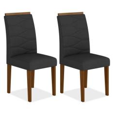 Kit 02 Cadeiras Vitória Wood Cinamomo/ Preto - Moveis Arapongas - A Mó