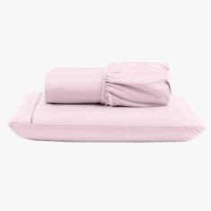 Jogo De Lençol Peletizado 400 Fios Solteiro 2 Peças Casa - Hotel - Pousada Barato - Rosa