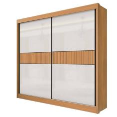 Guarda Roupa Casal 2 Portas 6 Gavetas - Cancun Ripado-Cinamomo/Off White - Móveis D`Doro