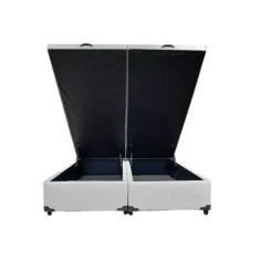 Cama Box Baú Casal Bipartido Linhão Cinza Com Pistão A Gás - Imperium do Sono