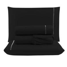 Lençol Solteiro 2 peças Algodão 400 Fios Toque Macio Aveludado - Gaby 