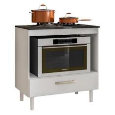 Balcão Para Cooktop 80 1 Gaveta Branco UV/Branco UV - Nicioli - Multi 