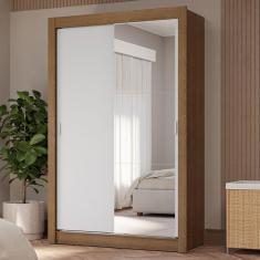 Guarda-Roupa Solteiro 2 Portas de Correr com Espelho 4 Gavetas Vivare Plus Madesa