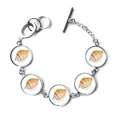 DIYthinker Pulseira colorida com ilustração da vida marinha de caracol
