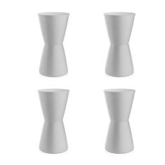 Conjunto com 4 Bancos | Banquetas Dub Branco