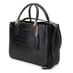 Bolsa Transversal Com Alça de Mão Feminino Estampada e Detalhes em Metal-Feminino