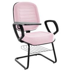 Cadeira Universitária Com Prancheta Linha Blenda Rosa