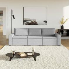 Sofá Modular 1 Módulo Direito 1 Módulo Central 1 Módulo Esquerdo Zen Cabecasa Madeiramadeira Cinza