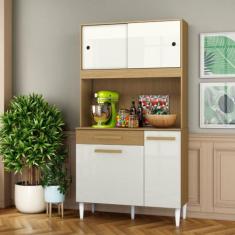 Cozinha Compacta 4 Portas 1 Gaveta 4306 Aramóveis, Atacama/Off White