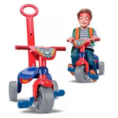 Triciclo Tchuco Motoca Herois Super Teia c/ Empurrador Pedal Infantil 