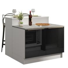 Ilha de Cozinha com Bancada e Balcão 120 cm Lux Madesa