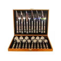 Faqueiro Em Inox Luxo 24 Peças Com Maleta