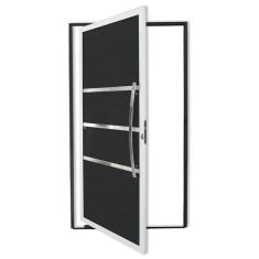 Porta Pivotante Lambril Evolution Com Puxador Super 210cm X 120cm Brimak Mix Preto