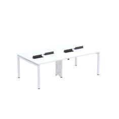 Mesa De Plataforma Dupla Para 4 Pessoas Corporativa 110x120-4p Pdc11-12-4p Branco