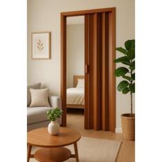 Porta Sanfonada PVC 0,72x2,10 Multilit Mogno - Plasflex