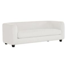 Sofá 3 Lugares Luxo Recepção Escritorio Sala Veneza 180cm Bouclé - Doce Sonho Móveis Branco